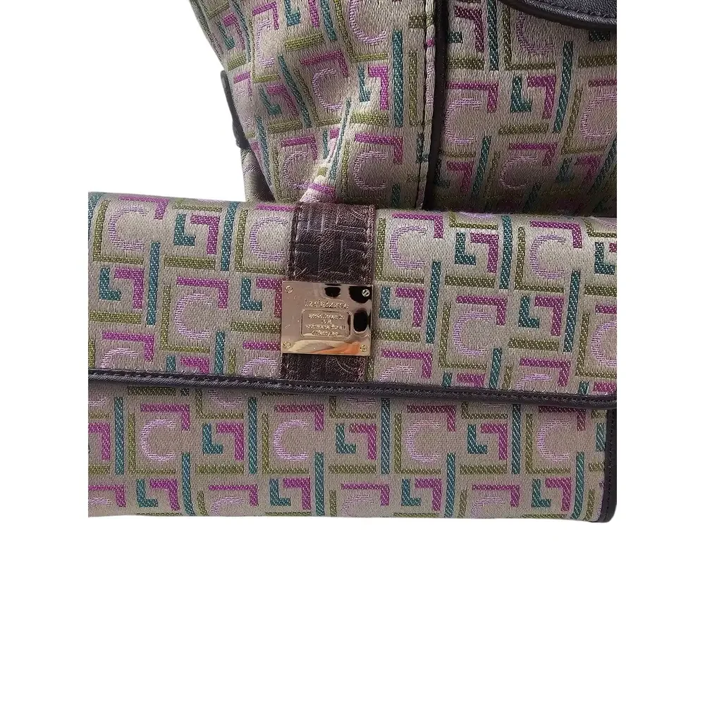 Beautiful Vtg Liz Claiborne 4 Piece Purse Set Geometric Pattern New Without Tags